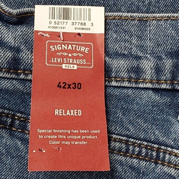 Mens Fit Flex Jeans Relaxed Fit | Signature by Levi Strauss & Co | 42X30 - Picture 9 of 11